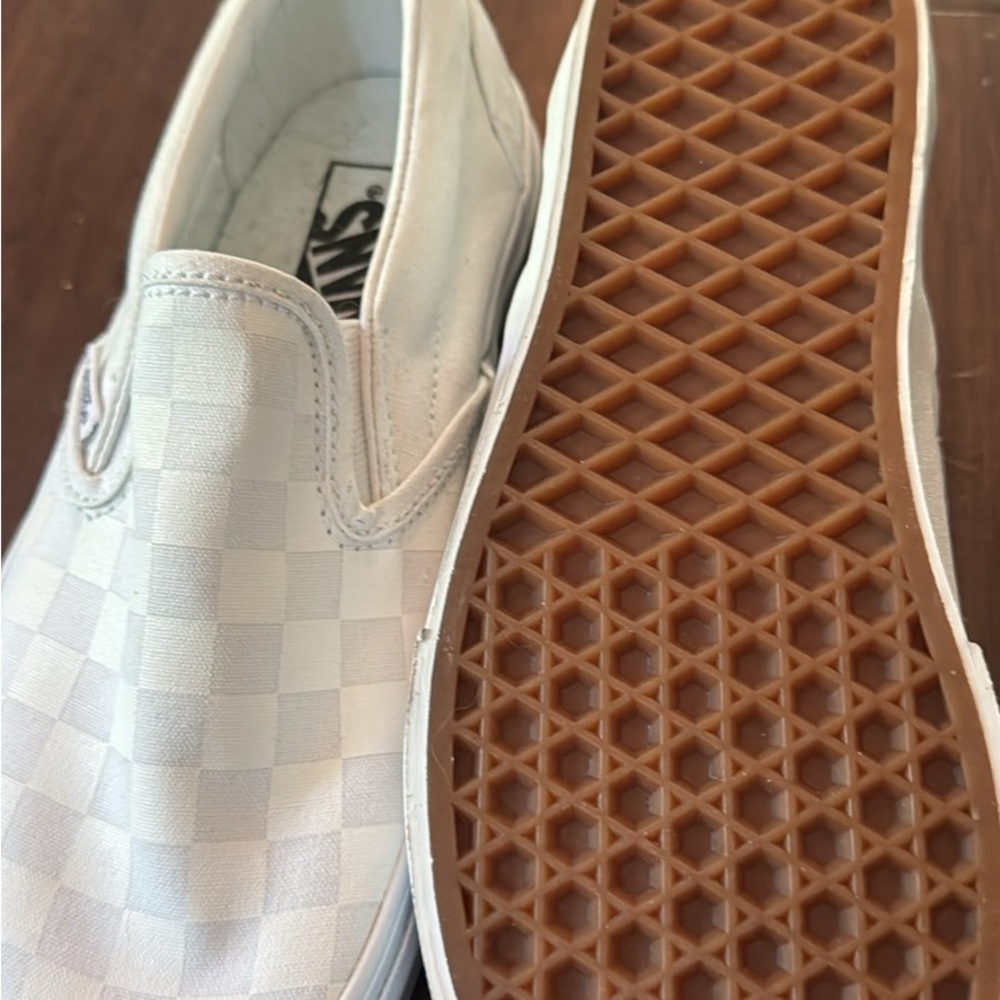 Vans Classic White Checkered Slip-Ons